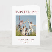モダンクリスマスフェスティバル家族の写真 シーズンカード (正面)