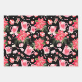 モダンクリスマスフェスティバル花柄 ラッピングペーパーシート (正面2)