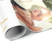 モダンクリスマスフォトパターンレモン ラッピングペーパー (ロールコーナー)