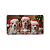 モダンクリスマスフォトパーソナライズされた差出人住所 ラベル (正面)