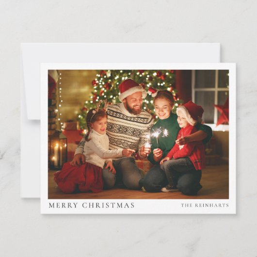 モダンクリスマスフォトファミリーポートレート シーズンカード (正面)