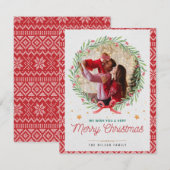 モダンクリスマスフォトフラットホリデーカード シーズンカード (正面/裏面)