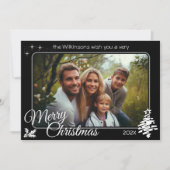 モダンクリスマスフォトブラックホリデーカード シーズンカード (正面)