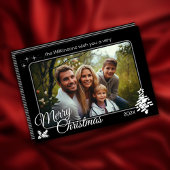 モダンクリスマスフォトブラックホリデーカード シーズンカード