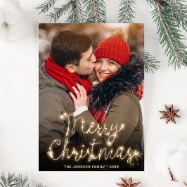 モダンクリスマスフォトホリデー磁気カード