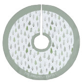 モダンクリスマスフォレストの木ブルーグリーン名Brus ブラッシュドポリエステルツリースカート (正面)