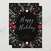 モダンクリスマスフラットノートカード シーズンカード (正面/裏面)