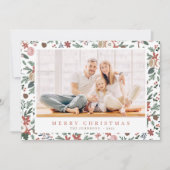 モダンクリスマスフローラの葉植物図 シーズンカード (正面)