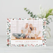 モダンクリスマスフローラの葉植物図 シーズンカード (スタンド正面)