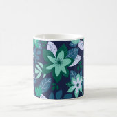 モダンクリスマスフローラグリーンホリデー コーヒーマグカップ (中央)