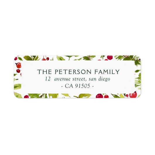 モダンクリスマスフローラ住所 シール (正面)