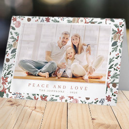 モダンクリスマスフローラ観葉植物模様 シーズンカード