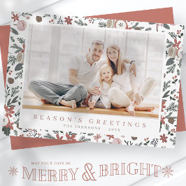 モダンクリスマスフローラ観葉植物模様 シーズンカード