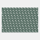 モダンクリスマスフローラ赤い緑の写真 ラッピングペーパーシート (正面3)