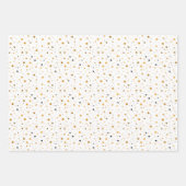 モダンクリスマスブラック&ホワイトゴールデンスターズパター ラッピングペーパーシート (正面2)