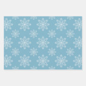 モダンクリスマスブループレイド、雪片&格言 ラッピングペーパーシート (正面2)