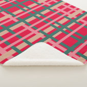 モダンクリスマスプレッドライトレッドグリーンライン シェルパブランケット (3/4)