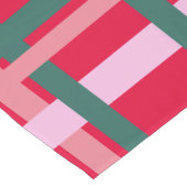 モダンクリスマスプレッドライトレッドグリーンライン ショートテーブルランナー (コーナー)