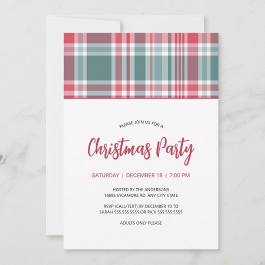 モダンクリスマスプレドパーティの招待状 招待状 (正面)