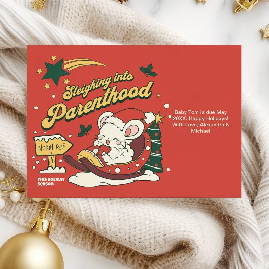 モダンクリスマスベビー妊娠の発表 シーズンカード