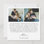 モダンクリスマスベビー発表写真コラージュ シーズンカード (裏面)