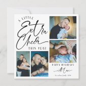 モダンクリスマスベビー発表写真コラージュ シーズンカード (正面)