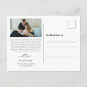 モダンクリスマスベビー発表写真コラージュ ポストカード (裏面)