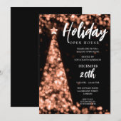 モダンクリスマスホリデーオープンハウスバラ金ゴールド 招待状 (正面/裏面)