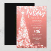 モダンクリスマスホリデーオープンハウスバラ金ゴールド 招待状 (正面/裏面)