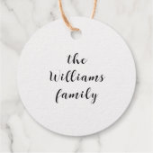 モダンクリスマスホリデージョイファミリーネームフォイル フェイバータグ (裏面)