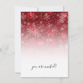 モダンクリスマスホリデーパーティレッド&ホワイト 招待状 (裏面)