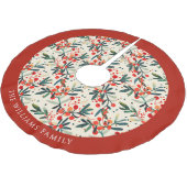 モダンクリスマスホリーパーソナライズされたベリー ブラッシュドポリエステルツリースカート (アングル)