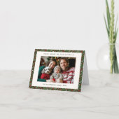 モダンクリスマスホリーリーフフォールドホリデーカード カード (正面)