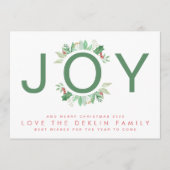 モダンクリスマスボタニカルグリーンJOYリース写真 シーズンカード (正面)