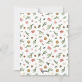 モダンクリスマスボタニカルファミリーホリデーフォト シーズンカード (裏面)