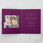 モダンクリスマスボーブル紫金ゴールド写真 カード (内部)