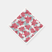 モダンクリスマスポインセチア模様 スタンダードカクテルナプキン (角)