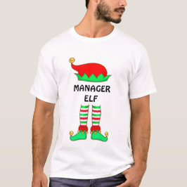 モダンクリスマスマネージャーエルフTシャツ Tシャツ