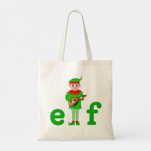 モダンクリスマスミュージカル小妖精や小人トートバッグ トートバッグ (裏面)