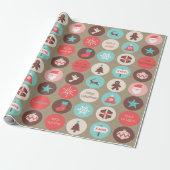 モダンクリスマスメダリオンカスタム文字 ラッピングペーパー (アンロールド)