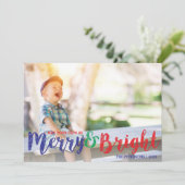 モダンクリスマスメリーと明るい休日の写真 シーズンカード (スタンド正面)