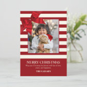 モダンクリスマスリボンの写真 シーズンカード (スタンド正面)