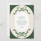 モダンクリスマスリボン&ボーズグリーン楕円形の写真 シーズンカード (裏面)