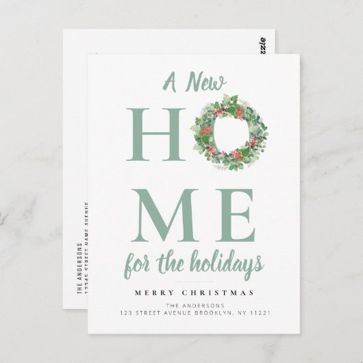 モダンクリスマスリースの動き発表 ポストカード (正面/裏面)