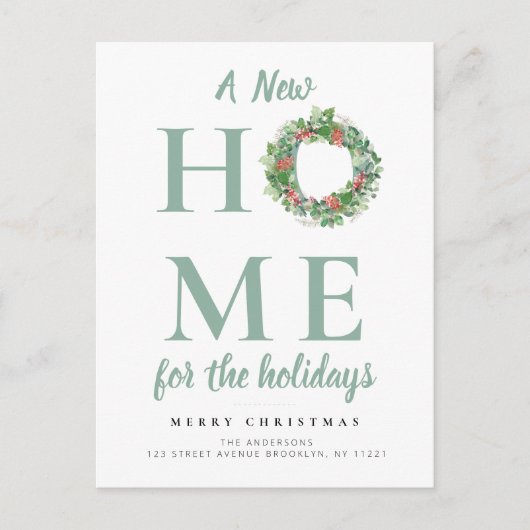 モダンクリスマスリースの動き発表 ポストカード (正面)