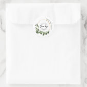 モダンクリスマスリースカスタムロゴハッピーホリデー ラウンドシール (バッグ)