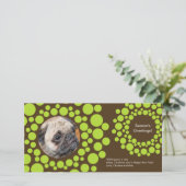 モダンクリスマスリースフォトカードチョコレートブラウン シーズンカード (スタンド正面)