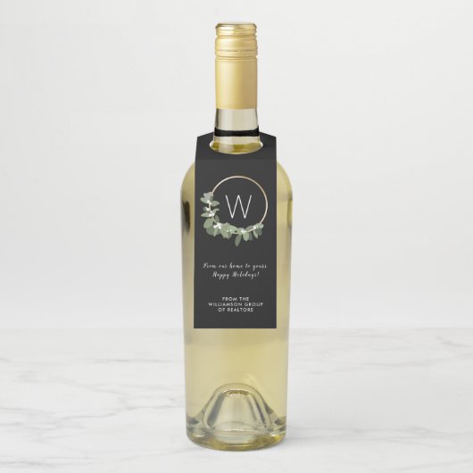 モダンクリスマスリース企業のプレゼント ボトルネックタグ (ボトル)