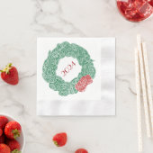 モダンクリスマスリース年 縁ありカクテルナプキン (インサイチュ)