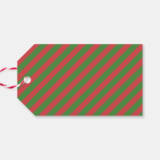 モダンクリスマスレオパープリントレッド緑ストライプ色 ギフトタグ (裏面横)